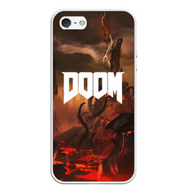 Чехол для iPhone 5/5S матовый с принтом DOOM в Екатеринбурге, Силикон | Область печати: задняя сторона чехла, без боковых панелей | demon | devil | doom | doom vfr | evil | game | mars | red | демон | дум | игры | космос | красная планета | марс | пришельцы