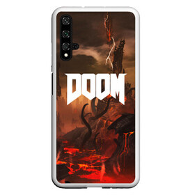 Чехол для Honor 20 с принтом DOOM в Екатеринбурге, Силикон | Область печати: задняя сторона чехла, без боковых панелей | Тематика изображения на принте: demon | devil | doom | doom vfr | evil | game | mars | red | демон | дум | игры | космос | красная планета | марс | пришельцы