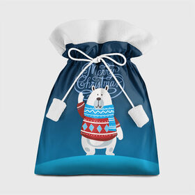 Подарочный 3D мешок с принтом Merry Christmas в Екатеринбурге, 100% полиэстер | Размер: 29*39 см | Тематика изображения на принте: 