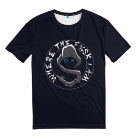 Мужская футболка 3D с принтом Shroud в Екатеринбурге, 100% полиэфир | прямой крой, круглый вырез горловины, длина до линии бедер | michael «shroud» grzesiek | pubg | twitch | блогер | стример | шрауд