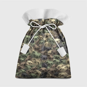 Подарочный 3D мешок с принтом Камуфляж с ленивцами в Екатеринбурге, 100% полиэстер | Размер: 29*39 см | Тематика изображения на принте: sloth | бездельник | джунгли | животные | ленивец | ленивый | лентяй | лицо | милитари | паттрен | тропики | тропический | хаки