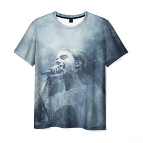 Мужская футболка 3D с принтом Пошлая Молли в Екатеринбурге, 100% полиэфир | прямой крой, круглый вырез горловины, длина до линии бедер | Тематика изображения на принте: зима | молли | пошлая молли | реп | снег