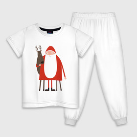 Детская пижама хлопок с принтом Новый Год в Екатеринбурге, 100% хлопок |  брюки и футболка прямого кроя, без карманов, на брюках мягкая резинка на поясе и по низу штанин
 | Тематика изображения на принте: 2019 | дед мороз | дом | елка | желание | животные | зима | кабан | милый | мороз | настроение | новый год | пеппа | подарок | позитив | поросенок | праздник | радость | рождество | санта клаус | свинка