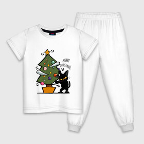 Детская пижама хлопок с принтом Merry Christmas в Екатеринбурге, 100% хлопок |  брюки и футболка прямого кроя, без карманов, на брюках мягкая резинка на поясе и по низу штанин
 | Тематика изображения на принте: 2019 | дед мороз | дом | елка | желание | животные | зима | кабан | милый | мороз | настроение | новый год | пеппа | подарок | позитив | поросенок | праздник | радость | рождество | санта клаус | свинка