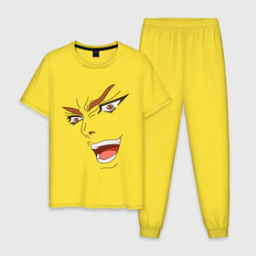 Мужская пижама хлопок с принтом Dio Brando в Екатеринбурге, 100% хлопок | брюки и футболка прямого кроя, без карманов, на брюках мягкая резинка на поясе и по низу штанин
 | dio | jojo | джо джо | дио