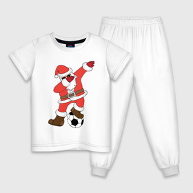Детская пижама хлопок с принтом DAB Santa в Екатеринбурге, 100% хлопок |  брюки и футболка прямого кроя, без карманов, на брюках мягкая резинка на поясе и по низу штанин
 | Тематика изображения на принте: 2019 | дед мороз | дом | елка | желание | животные | зима | кабан | милый | мороз | настроение | новый год | пеппа | подарок | позитив | поросенок | праздник | радость | рождество | санта клаус | свинка