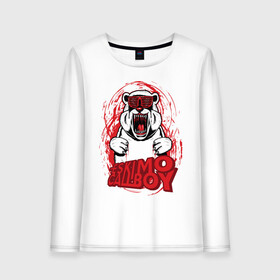 Женский лонгслив хлопок с принтом Eskimo Callboy - Polar Bear в Екатеринбурге, 100% хлопок |  | eskimo callboy | merch | metal | polar bear | rock | мерч | металл | полярный медведь | пхк | рок | эскимо коллбой