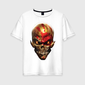 Женская футболка хлопок Oversize с принтом Five Finger Death Punch в Екатеринбурге, 100% хлопок | свободный крой, круглый ворот, спущенный рукав, длина до линии бедер
 | 5fdp | ffdp | five finger death punch | got your six | groove metal | metal | rock | skull | грув метал | рок