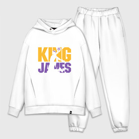 Мужской костюм хлопок OVERSIZE с принтом King James в Екатеринбурге,  |  | cavaliers | cleveland | coach | james | king | lakers | lebron | los angeles | nba | player | slam dunk | sport | team | баскетбол | борода | джеймс | игрок | кавальерс | калиф | кливленд | король | леброн | лейкерс | лос анджелес | нба | слэм д