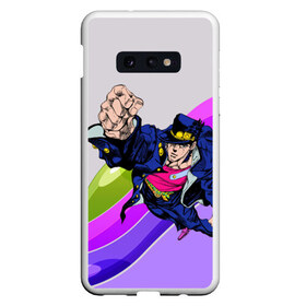 Чехол для Samsung S10E с принтом Jojo Jotaro в Екатеринбурге, Силикон | Область печати: задняя сторона чехла, без боковых панелей | adventure | anime | bizzare | jo jo | jojo | logo | manga | аниме | араки | ахегао | джо | джо джо | джоджо | жижа | жожа | жожо | йойо | лого | манга | мульт | мультфильм | отаку | сериал | символ | хирохико | юри | яой