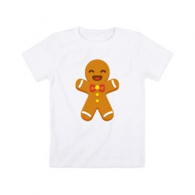 Детская футболка хлопок с принтом Печенька в Екатеринбурге, 100% хлопок | круглый вырез горловины, полуприлегающий силуэт, длина до линии бедер | 