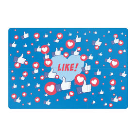 Магнитный плакат 3Х2 с принтом Лайки и сердечки  в Екатеринбурге, Полимерный материал с магнитным слоем | 6 деталей размером 9*9 см | Тематика изображения на принте: facebook | like | love | абстракция | класс | лайки | палецвверх | сердечки | фейсбук