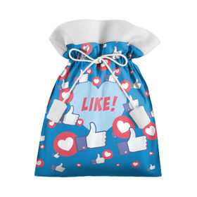 Подарочный 3D мешок с принтом Лайки и сердечки в Екатеринбурге, 100% полиэстер | Размер: 29*39 см | Тематика изображения на принте: facebook | like | love | абстракция | класс | лайки | палецвверх | сердечки | фейсбук