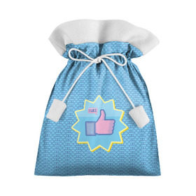 Подарочный 3D мешок с принтом Сердечки и лайки в Екатеринбурге, 100% полиэстер | Размер: 29*39 см | Тематика изображения на принте: facebook | like | love | абстракция | вк | класс | лайки | палецвверх | сердечки | соцсети | фб | фейсбук