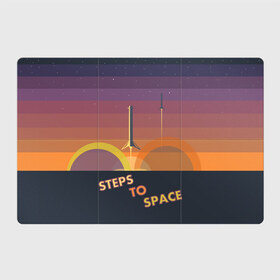 Магнитный плакат 3Х2 с принтом STEPS TO SPACE в Екатеринбурге, Полимерный материал с магнитным слоем | 6 деталей размером 9*9 см | elon musk | falcon 9 | spacex | илон маск | ступень ракеты