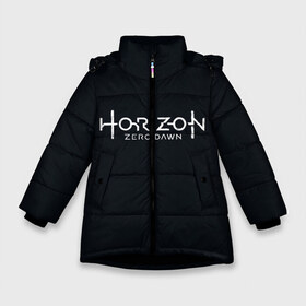 Зимняя куртка для девочек 3D с принтом HORIZON ZERO DAWN в Екатеринбурге, ткань верха — 100% полиэстер; подклад — 100% полиэстер, утеплитель — 100% полиэстер. | длина ниже бедра, удлиненная спинка, воротник стойка и отстегивающийся капюшон. Есть боковые карманы с листочкой на кнопках, утяжки по низу изделия и внутренний карман на молнии. 

Предусмотрены светоотражающий принт на спинке, радужный светоотражающий элемент на пуллере молнии и на резинке для утяжки. | aloy | game | horizon zero dawn | hunter | machine | mecha | robot | snow | spear | the frozen wilds | weapon | игры | постапокалипсис | роботы | фентези | элой