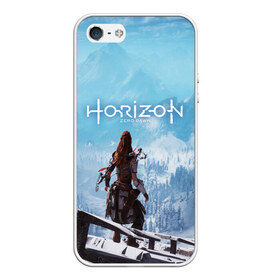 Чехол для iPhone 5/5S матовый с принтом HORIZON ZERO DAWN в Екатеринбурге, Силикон | Область печати: задняя сторона чехла, без боковых панелей | aloy | game | horizon zero dawn | hunter | machine | mecha | robot | snow | spear | the frozen wilds | weapon | игры | постапокалипсис | роботы | фентези | элой