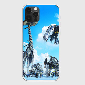 Чехол для iPhone 12 Pro с принтом Horizon Zero Dawn в Екатеринбурге, силикон | область печати: задняя сторона чехла, без боковых панелей | aloy | game | horizon zero dawn | hunter | machine | mecha | robot | snow | spear | the frozen wilds | weapon | игры | постапокалипсис | роботы | фентези | элой