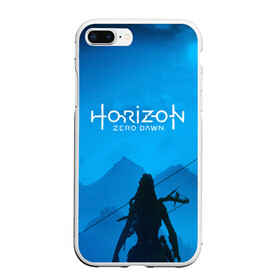 Чехол для iPhone 7Plus/8 Plus матовый с принтом HORIZON ZERO DAWN в Екатеринбурге, Силикон | Область печати: задняя сторона чехла, без боковых панелей | aloy | game | horizon zero dawn | hunter | machine | mecha | robot | snow | spear | the frozen wilds | weapon | игры | постапокалипсис | роботы | фентези | элой