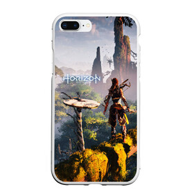 Чехол для iPhone 7Plus/8 Plus матовый с принтом HORIZON ZERO DAWN в Екатеринбурге, Силикон | Область печати: задняя сторона чехла, без боковых панелей | aloy | game | horizon zero dawn | hunter | machine | mecha | robot | snow | spear | the frozen wilds | weapon | игры | постапокалипсис | роботы | фентези | элой