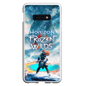 Чехол для Samsung S10E с принтом HORIZON ZERO DAWN в Екатеринбурге, Силикон | Область печати: задняя сторона чехла, без боковых панелей | aloy | game | horizon zero dawn | hunter | machine | mecha | robot | snow | spear | the frozen wilds | weapon | игры | постапокалипсис | роботы | фентези | элой