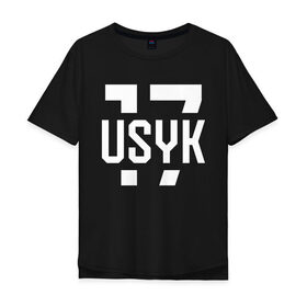 Мужская футболка хлопок Oversize с принтом USYK 17 в Екатеринбурге, 100% хлопок | свободный крой, круглый ворот, “спинка” длиннее передней части | Тематика изображения на принте: 