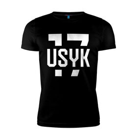 Мужская футболка премиум с принтом USYK 17 в Екатеринбурге, 92% хлопок, 8% лайкра | приталенный силуэт, круглый вырез ворота, длина до линии бедра, короткий рукав | Тематика изображения на принте: 