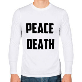 Мужской лонгслив хлопок с принтом PEACE DEATH в Екатеринбурге, 100% хлопок |  | Тематика изображения на принте: 