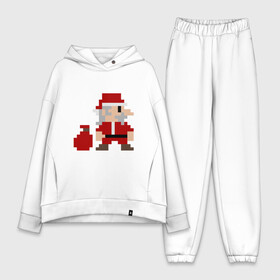 Женский костюм хлопок Oversize с принтом Pixel Santa в Екатеринбурге,  |  | 8 bit | 8 бит | 8bit | geek | oldschool | pixel | santa | santa claus | дед мороз | игра | олдскул | пиксель | пиксельный | санта | санта клаус