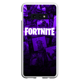 Чехол для Samsung S10E с принтом FORTNITE в Екатеринбурге, Силикон | Область печати: задняя сторона чехла, без боковых панелей | 2019 | armor | armour | cybersport | esport | fortnite | game | llama | logo | броня | игра | киберспорт | лама | симулятор строительства | строительство | фиолетовый | фирменные цвета | фортнайт