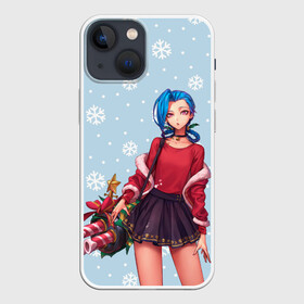 Чехол для iPhone 13 mini с принтом New Year Jinx в Екатеринбурге,  |  | christmas | game | jinx | legends | legue | legueoflegends | lol | snow | snowflakes | xmas | безбашенная | джинкс | игра | легенд | лига | лигалегенд | лол | рождество | стрелок | хулиганка