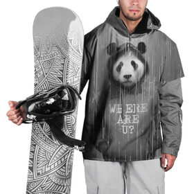 Накидка на куртку 3D с принтом Панда в Екатеринбурге, 100% полиэстер |  | Тематика изображения на принте: дождь | животные | капюшон | кофта | медведь | мишка | панда | природа | хипстер