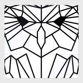 Магнитный плакат 3Х3 с принтом Полигональная сова в Екатеринбурге, Полимерный материал с магнитным слоем | 9 деталей размером 9*9 см | owl | polygonal owl | геометрическая сова | геометрия | полигон | полигональная сова | полигоны | сова | совенок