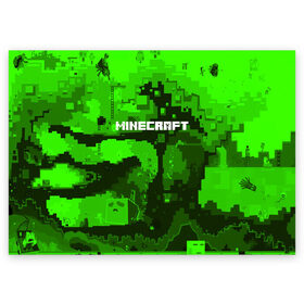 Поздравительная открытка с принтом MINECRAFT в Екатеринбурге, 100% бумага | плотность бумаги 280 г/м2, матовая, на обратной стороне линовка и место для марки
 | blade | blocks | creeper | cubes | game | ken | minecraft | mobs | sword | игры | крипер | майн крафт | майнкрафт | моб