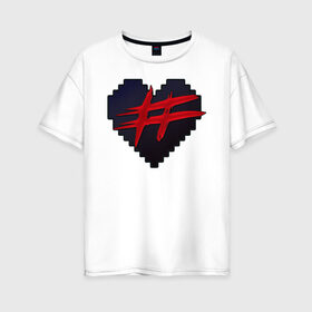 Женская футболка хлопок Oversize с принтом Френдзона логотип в Екатеринбурге, 100% хлопок | свободный крой, круглый ворот, спущенный рукав, длина до линии бедер
 | lm | бой | бойчик | бэйби | диджейкин | кисеш | кроки | лав | мэйби | мэйк | писеш
