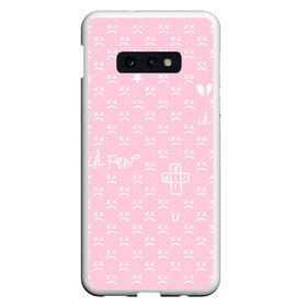 Чехол для Samsung S10E с принтом Lil Peep pink pattern в Екатеринбурге, Силикон | Область печати: задняя сторона чехла, без боковых панелей | Тематика изображения на принте: benz truck | girls | gustav ahr | heart | hip hop | lil | lil peep | look at the sky tonight | love | peep | rap | rose | лил | лилпип | паттерн | пип | рэп | хип хоп | эмо | эмо реп