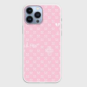 Чехол для iPhone 13 Pro Max с принтом Lil Peep pink pattern в Екатеринбурге,  |  | benz truck | girls | gustav ahr | heart | hip hop | lil | lil peep | look at the sky tonight | love | peep | rap | rose | лил | лилпип | паттерн | пип | рэп | хип хоп | эмо | эмо реп