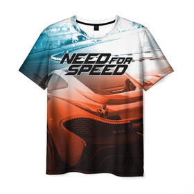 Мужская футболка 3D с принтом Need for Speed в Екатеринбурге, 100% полиэфир | прямой крой, круглый вырез горловины, длина до линии бедер | need for speed | nfs | авто | вип | гонки | жажда скорости | класс | машины | симулятор | чемпион