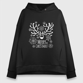 Женское худи Oversize хлопок с принтом Merry Christmas в Екатеринбурге, френч-терри — 70% хлопок, 30% полиэстер. Мягкий теплый начес внутри —100% хлопок | боковые карманы, эластичные манжеты и нижняя кромка, капюшон на магнитной кнопке | 2019 | дед мороз | дом | елка | желание | животные | зима | кабан | милый | мороз | настроение | новый год | пеппа | подарок | позитив | поросенок | праздник | радость | рождество | санта клаус | свинка