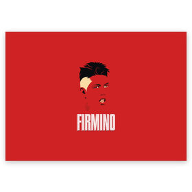 Поздравительная открытка с принтом Firmino в Екатеринбурге, 100% бумага | плотность бумаги 280 г/м2, матовая, на обратной стороне линовка и место для марки
 | Тематика изображения на принте: firmino | lfc | liverpool | liverpool fc | mane | shaqiri | ливерпуль | фирмино | фк | футбол | футбольный клуб англии | шакири