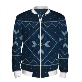 Мужской бомбер 3D с принтом Ugly Sweater в Екатеринбурге, 100% полиэстер | застегивается на молнию, по бокам два кармана без застежек, по низу бомбера и на воротнике - эластичная резинка | Тематика изображения на принте: 