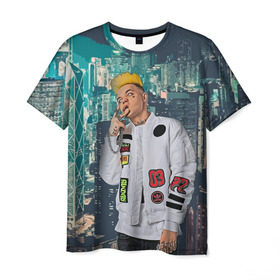 Мужская футболка 3D с принтом Элджей в Екатеринбурге, 100% полиэфир | прямой крой, круглый вырез горловины, длина до линии бедер | Тематика изображения на принте: sayonara boy | элджей
