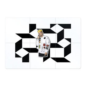 Магнитный плакат 3Х2 с принтом Элджей в Екатеринбурге, Полимерный материал с магнитным слоем | 6 деталей размером 9*9 см | 3d | sayonara boy | группа | квадратики | кубики | лого | логотип | морген | музыка | русский реп | сайонара | элджей