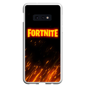 Чехол для Samsung S10E с принтом FORTNITE FIRE в Екатеринбурге, Силикон | Область печати: задняя сторона чехла, без боковых панелей | 2019 | armor | armour | cybersport | esport | fire | fortnite | game | llama | logo | броня | игра | киберспорт | лама | симулятор строительства | строительство | фиолетовый | фирменные цвета | фортнайт