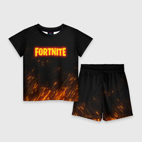 Детский костюм с шортами 3D с принтом FORTNITE FIRE в Екатеринбурге,  |  | 2019 | armor | armour | cybersport | esport | fire | fortnite | game | llama | logo | броня | игра | киберспорт | лама | симулятор строительства | строительство | фиолетовый | фирменные цвета | фортнайт