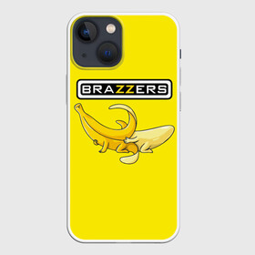 Чехол для iPhone 13 mini с принтом Brazzers в Екатеринбурге,  |  | brazzers | банан | бразерс | логотип | надпись | прикол | юмор