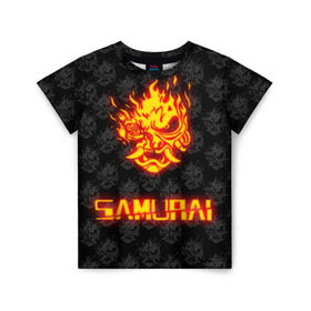 Детская футболка 3D с принтом РЮКЗАК CYBERPUNK 2077 SAMURAI в Екатеринбурге, 100% гипоаллергенный полиэфир | прямой крой, круглый вырез горловины, длина до линии бедер, чуть спущенное плечо, ткань немного тянется | 2019 | cd project red | cyberpunk 2077 | future | hack | night city | samurai | sci fi | андроиды | безумие | будущее | киберпанк 2077 | логотип | роботы | самураи | цифры