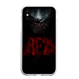 Чехол для iPhone XS Max матовый с принтом Resident Evil 2 в Екатеринбурге, Силикон | Область печати: задняя сторона чехла, без боковых панелей | 2 | 2019 | dark | evil | game | horror | resident | zombie | зомби | зубы | игра | кровь | лого | обитель зла | ужас