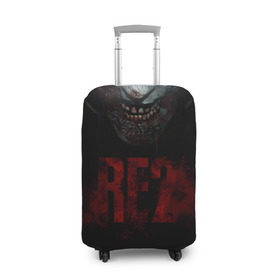Чехол для чемодана 3D с принтом Resident Evil 2 в Екатеринбурге, 86% полиэфир, 14% спандекс | двустороннее нанесение принта, прорези для ручек и колес | 2 | 2019 | dark | evil | game | horror | resident | zombie | зомби | зубы | игра | кровь | лого | обитель зла | ужас