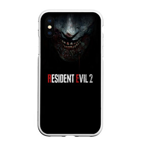 Чехол для iPhone XS Max матовый с принтом Resident Evil 2 в Екатеринбурге, Силикон | Область печати: задняя сторона чехла, без боковых панелей | 2 | 2019 | dark | evil | game | horror | resident | zombie | зомби | зубы | игра | кровь | лого | обитель зла | ужас